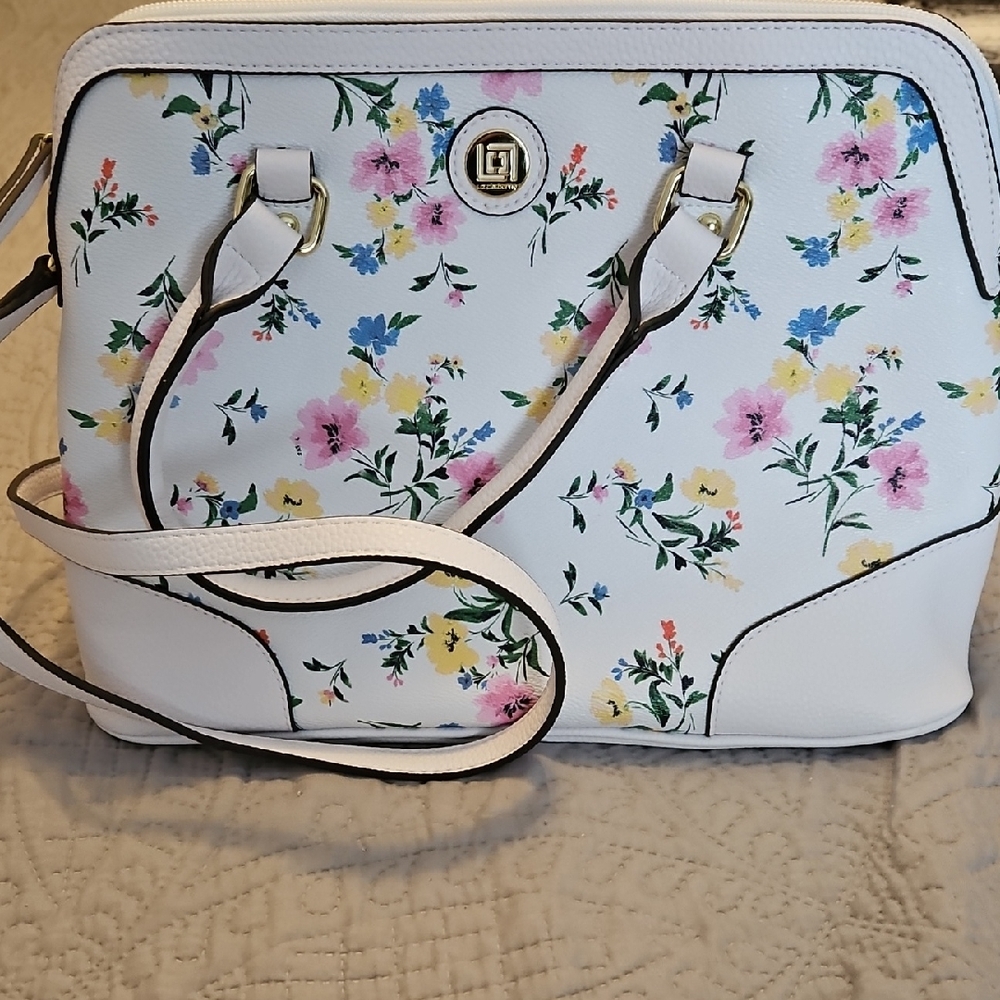 Liz Claiborne White Floral Shoulder Bag
